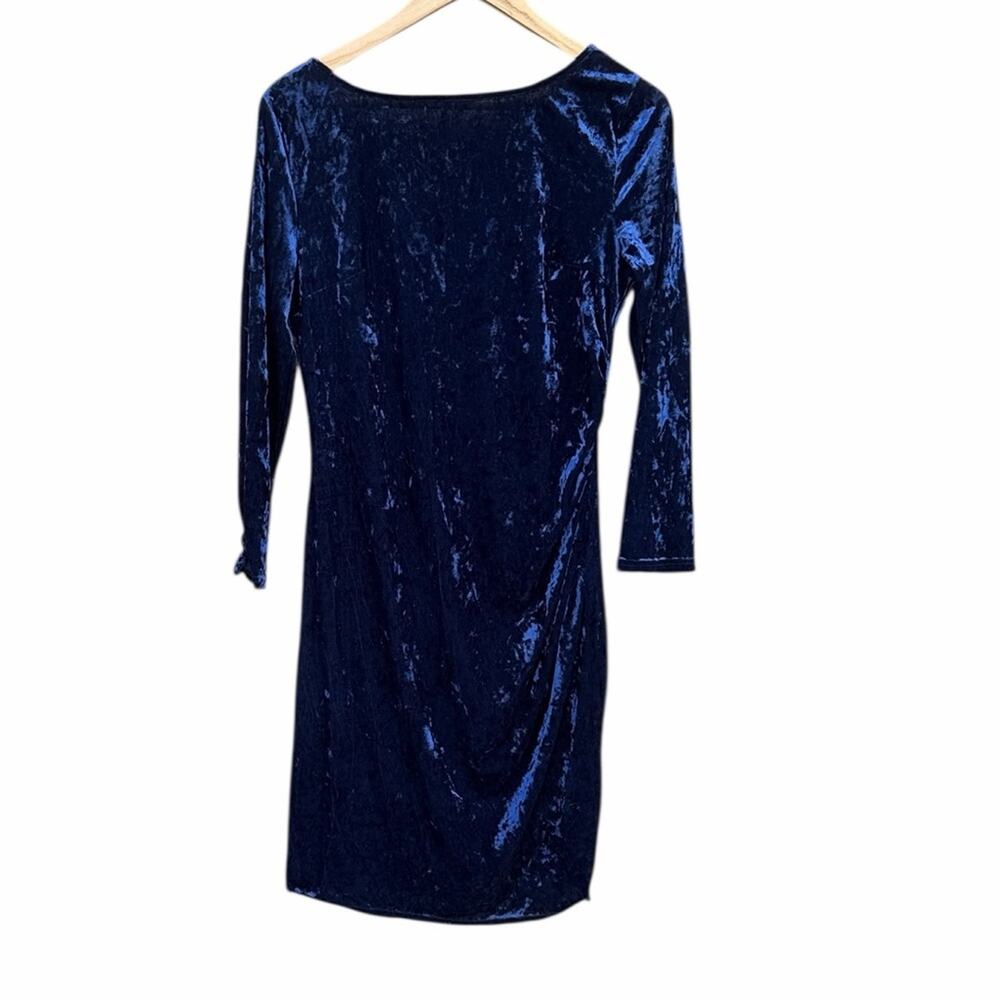 Navy Blue Velour/Velvet Dress long sleeve size large